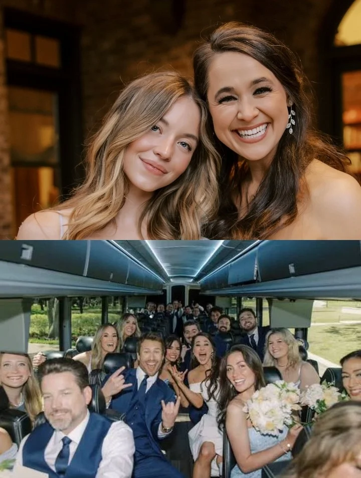 Sydney Sweeney and Glen Powell at his sister's wedding