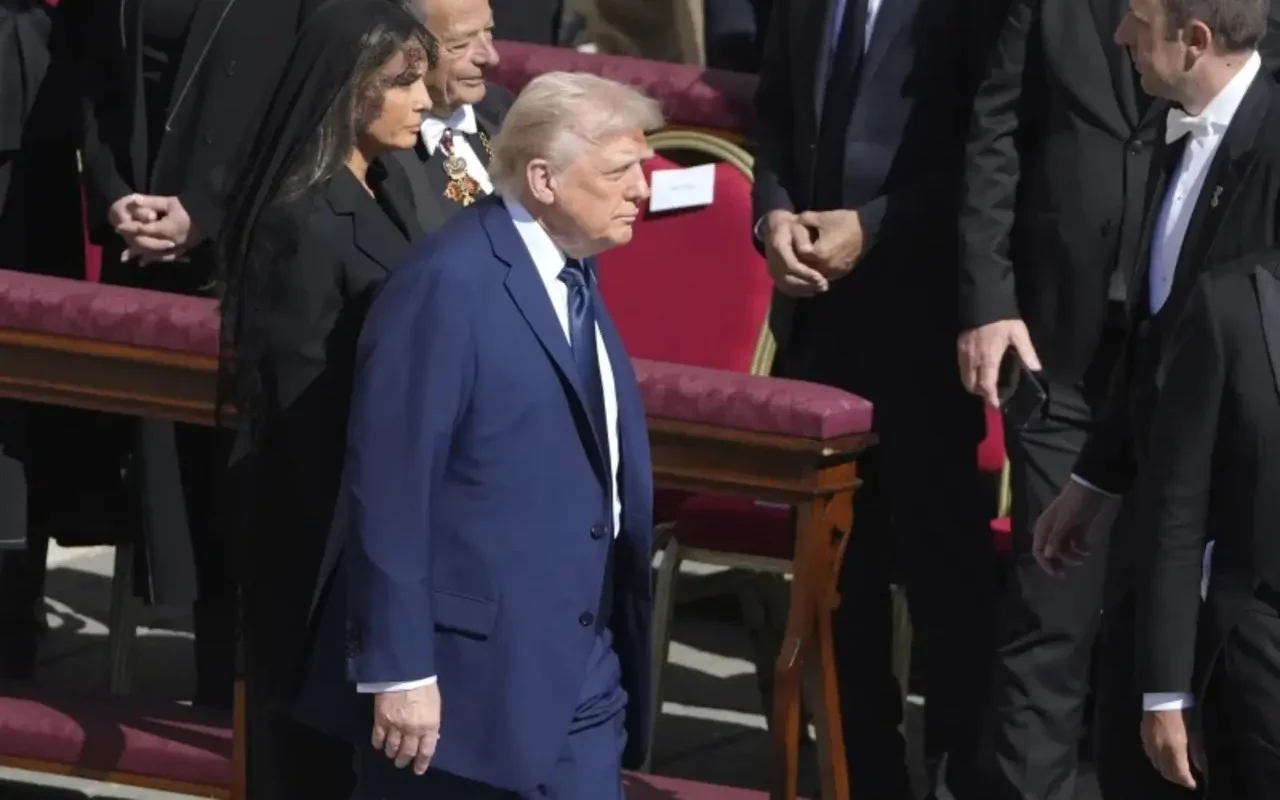 Melania Trump Wears Black Veil, Joins President Trump and World Leaders at Pope Francis' Funeral