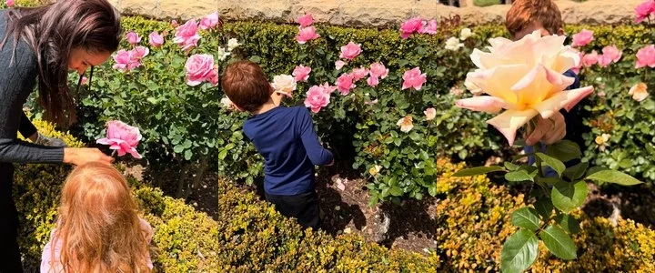 Meghan Markle, Archie, and Lilibet in the garden