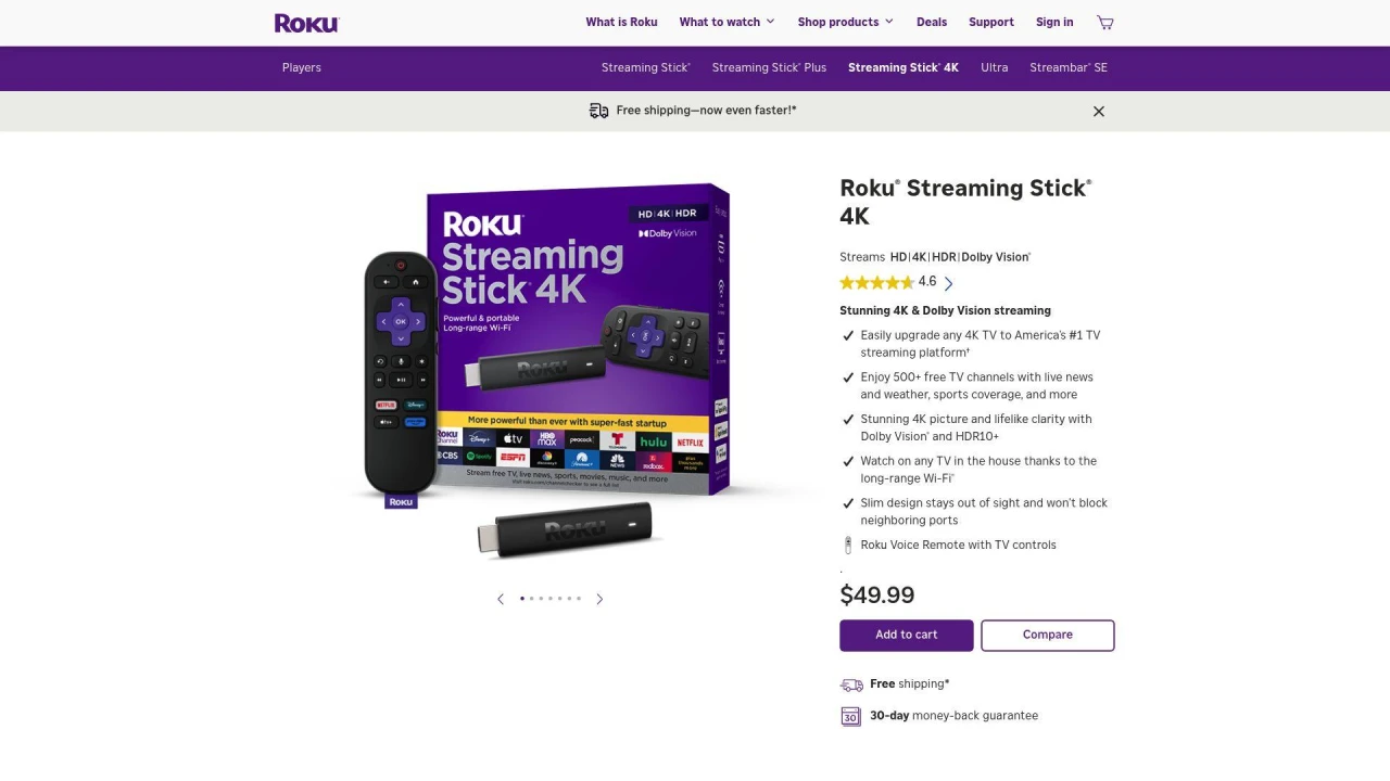 Roku streaming player and remote