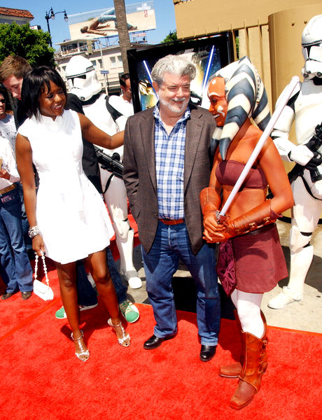 George Lucas, Mellody Hobson<br>Star Wars: The Clone Wars U.S. Premiere - Arrivals