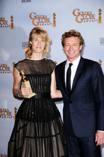 Laura Dern, Simon Baker<br>66th Annual Golden Globes - Press Room