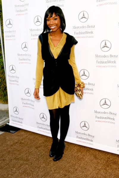 Brandy<br>Mercedes Benz Los Angeles Fashion Week Spring 2008 - Dina Bar-El - Front Row, and Outside Arrivals