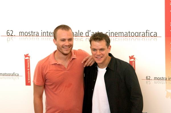 Heath Ledger, Matt Damon<br>2005 Venice Film Festival - The Brothers Grimm Photocall
