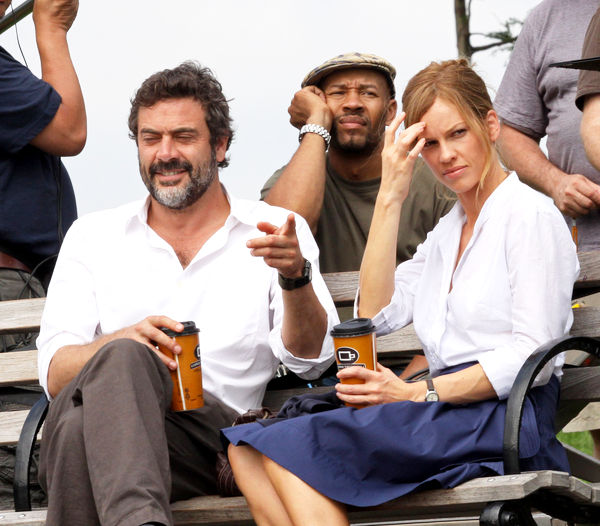 Jeffrey Dean Morgan, Hilary Swank<br>Jeffrey Dean Morgan and Hilary Swank Filming 