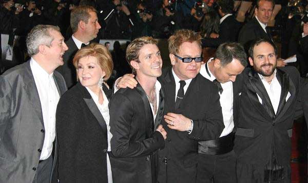 David Furnish, Elton John, Sharon Osbourne<br>Casino Royale World Premiere - Red Carpet