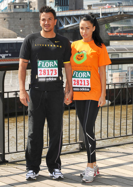 Peter Andre, Katie Price<br>Flora London Marathon on the River Thames on April 24, 2009