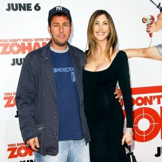 Adam Sandler;Jackie Titone; in "You Don't Mess With The Zohan" World Premiere - Arrivals