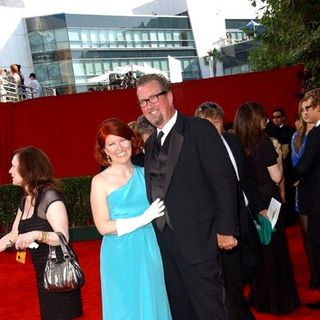 Kate Flannery;Chris Haston; in The 61st Annual Primetime Emmy Awards - Arrivals
