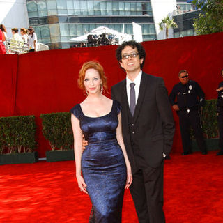 Christina Hendricks, Geoffrey Arend in The 61st Annual Primetime Emmy Awards - Arrivals