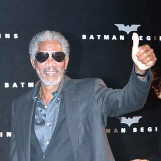 Morgan Freeman; in Batman Begins Italian Premiere at the Cinema Moderno