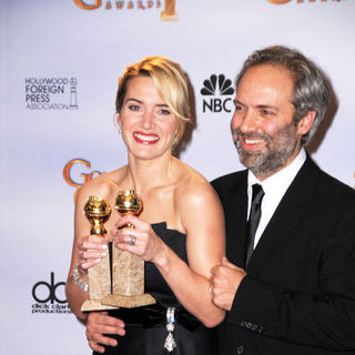 Kate Winslet;Sam Mendes; in 66th Annual Golden Globes - Press Room