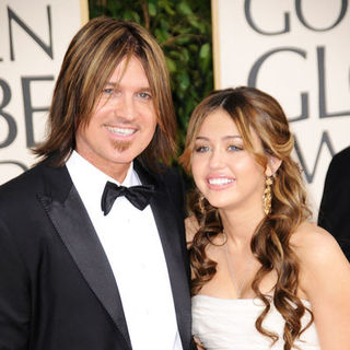 Billy Ray Cyrus;Miley Cyrus; in 66th Annual Golden Globes - Arrivals