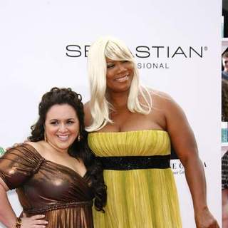 Nikki Blonski;Queen Latifah; in Los Angeles Premiere of HAIRSPRAY