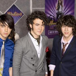 Jonas Brothers; in "Hannah Montana/Miley Cyrus: Best of Both Worlds Concert Tour" 3-D Concert Film Hollywood Premiere