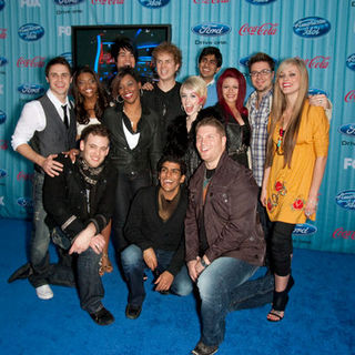 Alexis Grace;Danny Gokey;Michael Sarver;Adam Lambert;Kris Allen;Allison Iraheta;Lil Rounds;Scott MacIntyre;Jorge Nunez;Megan Corkrey;Jasmine Murray;Ma in American Idol Top 13 Party - Arrivals