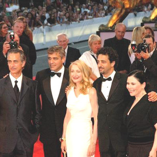 David Strathairn;George Clooney;Patricia Clarkson;Grant Heslov; in 2005 Venice Film Festival - Good Night, and Good Luck - Premiere