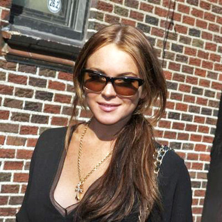 Lindsay Lohan; in The Late Show with David Letterman Departures - 06-05-2006