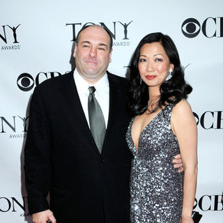 James Gandolfini;Deborah Lin; in 63rd Annual Tony Awards - Arrivals