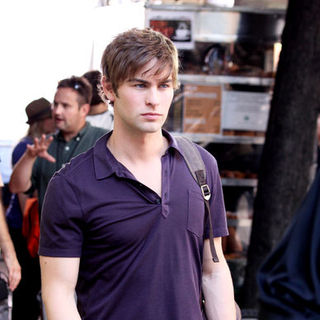 Chace Crawford; in "Gossip Girls" Filming on Location in Greenwich Village in New York on August 3, 2009