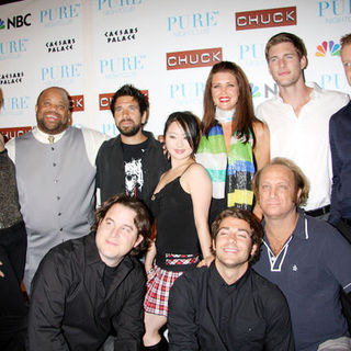 Yvonne Strahovski;Mark C. Lawrence;Joshua Gomez;Julia Ling;Sarah Lancaster;Zachary Levi;Scott Krinsky;Ryan McPartlin; in NBC's "Chuck" Season 2 Launch Party - Arrivals