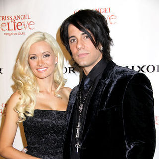 Holly Madison;Criss Angel; in "Criss Angel Believe" by Cirque du Soleil Opening Night - Black Carpet Arrivals