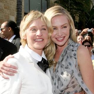 Ellen DeGeneres;Portia de Rossi; in 34th Annual Daytime Emmy Awards - Arrivals