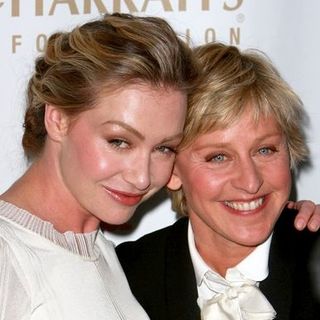 Ellen DeGeneres;Portia de Rossi; in 19th Annual GLAAD Media Awards - Red Carpet