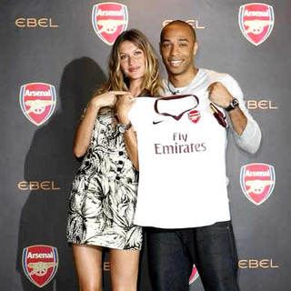 Gisele Bundchen;Thierry Henry; in Arsenal Football Club and Ebel Launch Their Partnership - Photocall