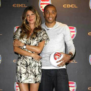 Gisele Bundchen, Thierry Henry in Arsenal Football Club and Ebel Launch Their Partnership - Photocall