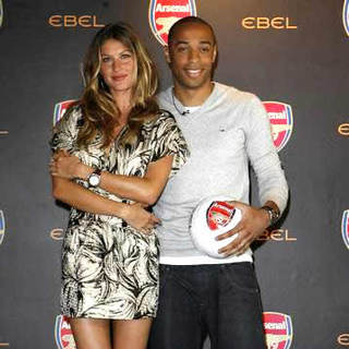 Gisele Bundchen;Thierry Henry; in Arsenal Football Club and Ebel Launch Their Partnership - Photocall