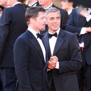 George Clooney;Brad Pitt; in 65th Annual Venice Film Festival - "Burn After Reading" - Premiere
