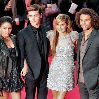 Vanessa Hudgens;Zac Efron;Ashley Tisdale;Corbin Bleu; in "High School Musical 3: Senior Year" London Premiere - Arrivals