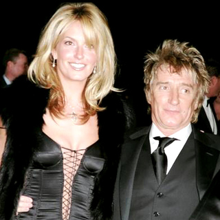 Rod Stewart, Penny Lancaster in 2003 Clive Davis Pre-GRAMMY Party