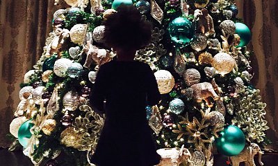 Beyonce Shares Photo of Blue Ivy in Front of Giant Christmas Tree