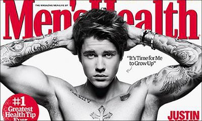 Justin Bieber Goes Shirtless on Men's Health Cover, Talks About Growing Up Too Fast