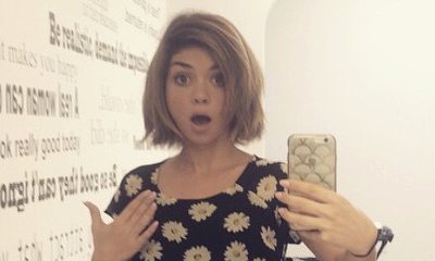 Sarah Hyland Takes Her New Hairdo to the Beach