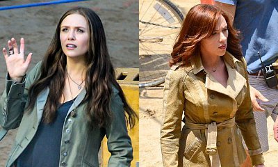 Elizabeth Olsen and Scarlett Johansson Wear Casual Costume on 'Captain America: Civil War' Set