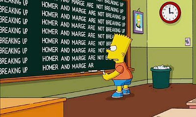 Bart Simpson Reacts to Reports of His Parents Marge and Homer's Breakup