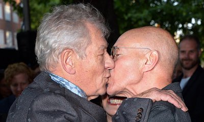 Ian McKellen and Patrick Stewart Lock Lips at 'Mr. Holmes' Premiere