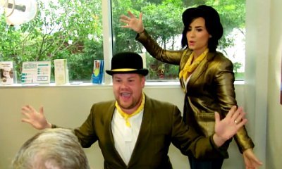 Video: Demi Lovato Delivers Singing Telegrams, Shaves a Dentist's Head on 'Late Late Show'