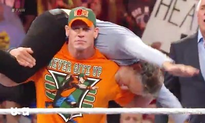 Jon Stewart Gets Body Slammed by John Cena on 'WWE Monday Night Raw'