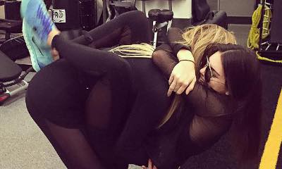 Khloe Kardashian Scoops Up Sister Kendall Jenner for More Challenging Workout