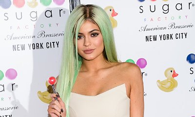 Kylie Jenner Sports New Green Tresses at Sugar Factory American Brasserie Grand Opening