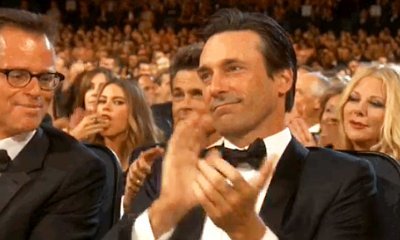 Sofia Vergara Caught Munching on Popcorn During Jon Hamm's Win