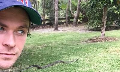 Chris Hemsworth Poses With Crawling Snake for His First Instagram Post