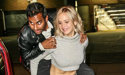 Jennifer Lawrence Is Strong Enough to Give Aziz Ansari Piggyback Ride After 'SNL' Party