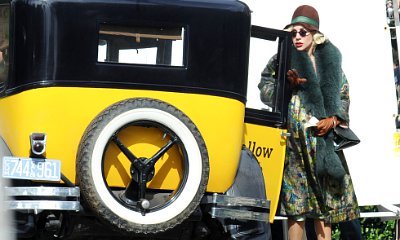 Lady GaGa Sports Baby Bump on 'AHS: Hotel' Set