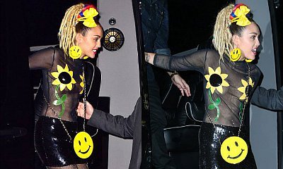 Miley Cyrus Covers Her Nipples With Sunflowers at Party After 'SNL' Appearance