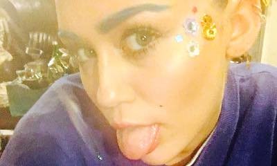 Miley Cyrus Rocks Blue Eyebrows in Instagram Photos